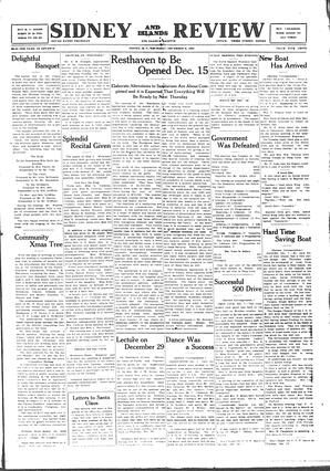 Sidney And Islands Review Thu, December 8, 1921 (Page 1)