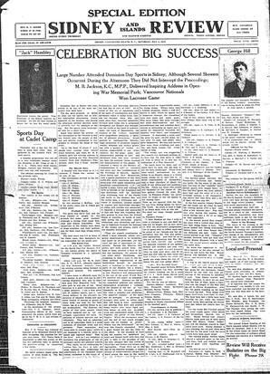 Sidney And Islands Review Sat, July 2, 1921 (Page 1)