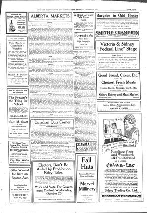 Sidney And Islands Review Thu, October 14, 1920 (Page 3)