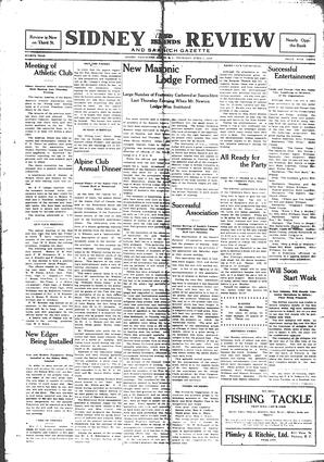 Sidney And Islands Review Thu, April 1, 1920 (Page 1)