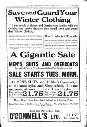 Sidney And Islands Review Thu, October 24, 1918 (Page 3)