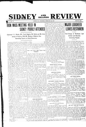 Sidney And Islands Review Thu, February 28, 1918 (Page 1)