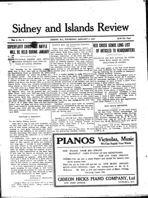 Sidney And Islands Review Wed, January 3, 1917 (Page 1)