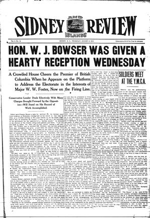 Sidney And Islands Review Thu, August 31, 1916 (Page 1)