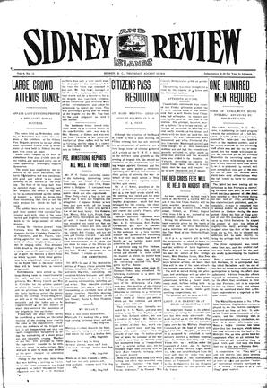 Sidney And Islands Review Thu, August 10, 1916 (Page 1)