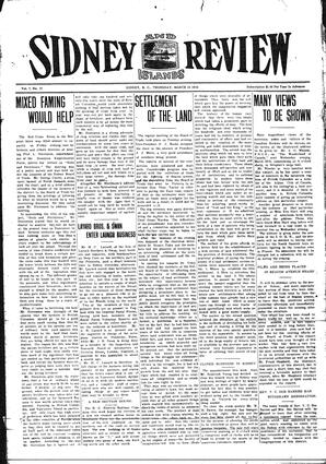 Sidney And Islands Review Thu, March 23, 1916 (Page 1)