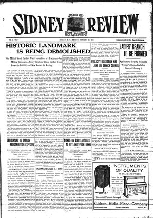 Sidney And Islands Review Fri, January 22, 1915 (Page 1)