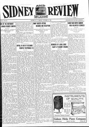 Sidney And Islands Review Fri, October 16, 1914 (Page 1)