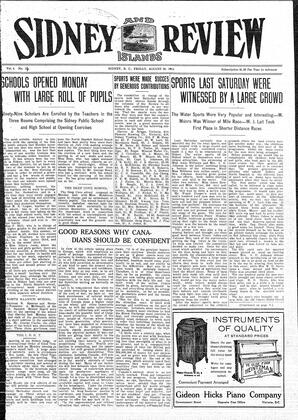 Sidney And Islands Review Fri, August 28, 1914 (Page 1)