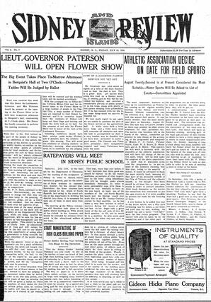 Sidney And Islands Review Fri, July 10, 1914 (Page 1)