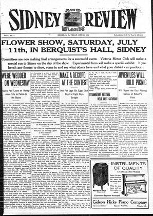 Sidney And Islands Review Fri, June 12, 1914 (Page 1)