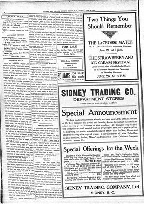 Sidney And Islands Review Fri, June 20, 1913 (Page 8)