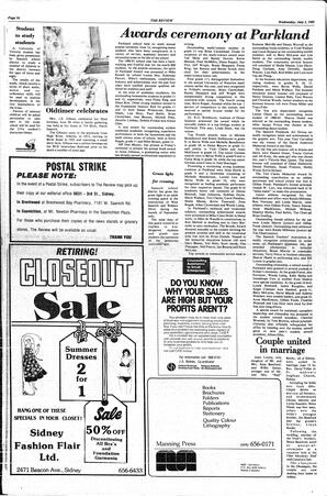 The Sidney Review Wed, July 1, 1981 (Page 16)