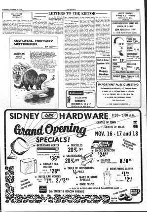 The Sidney Review Wed, November 15, 1978 (Page 5)