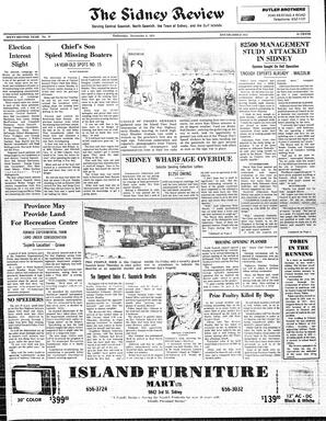 The Sidney Review Wed, November 6, 1974 (Page 1)