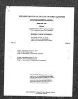 1992-08-24 - City of Port Coquitlam Council Meeting - Agenda