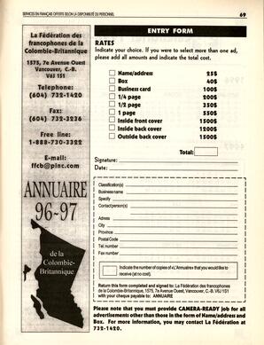   ANNUAIRE - FFCB, 1996   , page 69