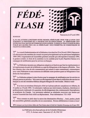   FÉDÉ-FLASH, 1994   , page 1
