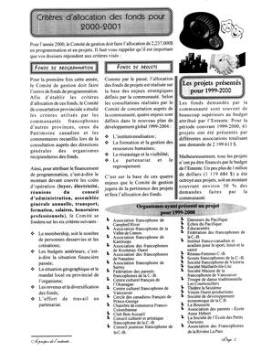   À PROPOS DE L'ENTENTE - FFCB, 2000   , page 5