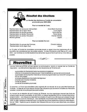   À PROPOS DE L'ENTENTE - FFCB, 2003   , page 3