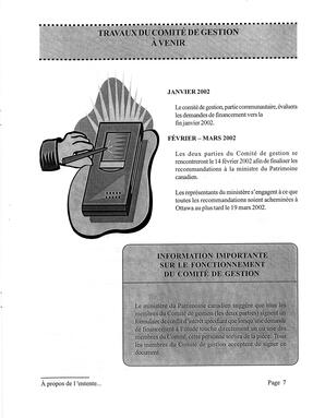  À PROPOS DE L'ENTENTE - FFCB, 2001   , page 7