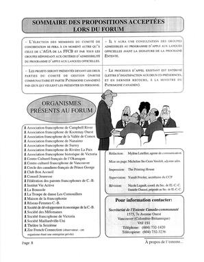   À PROPOS DE L'ENTENTE - FFCB, 2000   , page 8