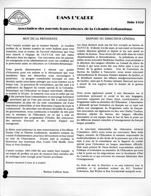   DANS L'CADRE, 1992   , page 1