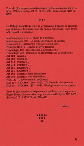   DANS L'CADRE, 1991   , page 21