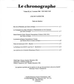   LE CHRONOGRAPHE, 1986   , page 3