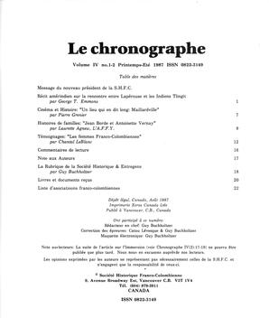   LE CHRONOGRAPHE, 1987   , page 3