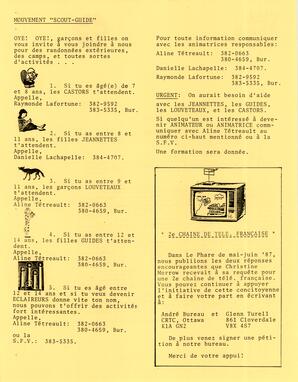   LE PHARE, 1987   , page 15