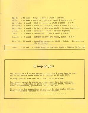   LE PHARE, 1987   , page 15