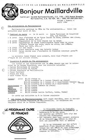   BONJOUR MAILLARDVILLE, 1984   , page 1