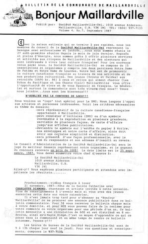   BONJOUR MAILLARDVILLE, 1987   , page 1