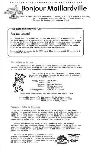   BONJOUR MAILLARDVILLE, 1986   , page 1