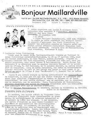   BONJOUR MAILLARDVILLE, 1985   , page 1