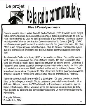   LE R�VERB�RE �CLAIR�, 2002   , page 11