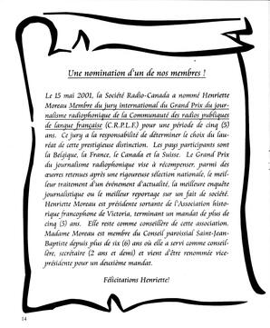   LE R�VERB�RE �CLAIR�, 2001   , page 14
