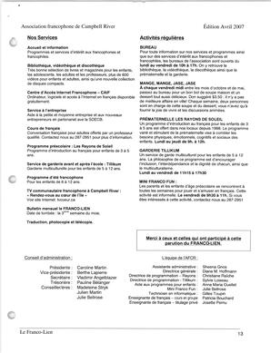   LE FRANCO-LIEN, 2007   , page 13