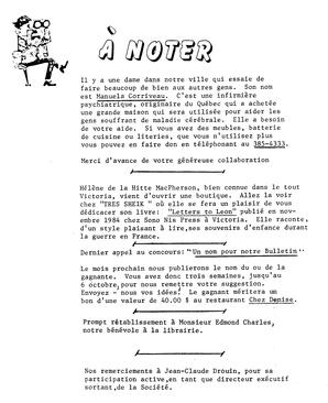   BULLETIN MENSUEL, 1985   , page 3