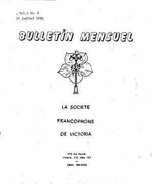   BULLETIN MENSUEL, 1985   , page 1
