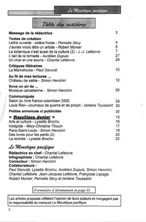   LE MOUSTIQUE PACIFIQUE, 2005   , page 2
