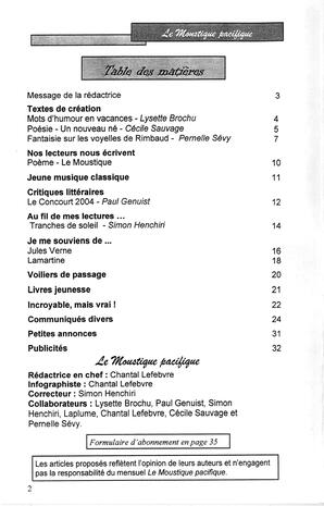   LE MOUSTIQUE PACIFIQUE, 2005   , page 2