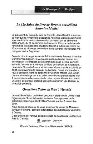   LE MOUSTIQUE PACIFIQUE, 2004   , page 26
