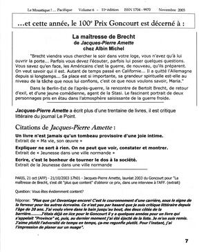   LE MOUSTIQUE PACIFIQUE, 2003   , page 7
