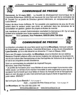   LE MOUSTIQUE PACIFIQUE, 2002   , page 2