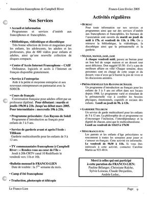   LE FRANCO-LIEN, 2005   , page 9