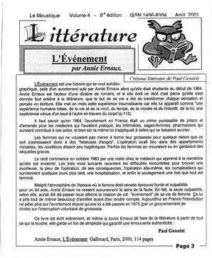   LE MOUSTIQUE PACIFIQUE, 2001   , page 3