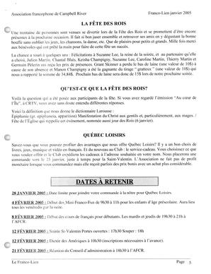   LE FRANCO-LIEN, 2005   , page 5