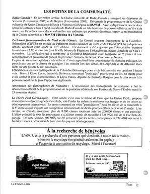   LE FRANCO-LIEN, 2003   , page 14